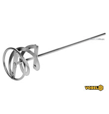 Міксер для будівельних сумішей оцинкований VOREL "ТУРБО" : Ø120 х 550 мм, HEX 8 мм(DW)