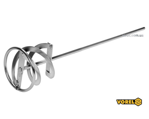 Міксер для будівельних сумішей оцинкований VOREL "ТУРБО" : Ø120 х 550 мм, HEX 8 мм(DW)