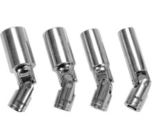 Головки торцевые к "свечам" двигателей с шарнирным приводом YATO, квадрат 3/8", М14, 16, 18, 21 мм, 4