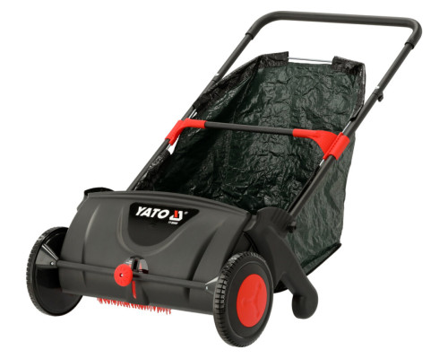 Збирач трави і листя з ручним приводом YATO: на 2 колесах, робоча зона- 53 см, 4 щітки, кошик- 100 л