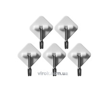 Гачки шарнірні настінні VOREL самоклеючі, набір 5 шт. [16/288]