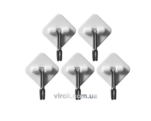 Гачки шарнірні настінні VOREL самоклеючі, набір 5 шт. [16/288]