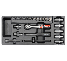 Вклад до інструментальної шафи YATO, торцеві ключі з квадр. 1/4", 25 елем. [8]