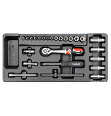 Вклад до інструментальної шафи YATO, торцеві ключі з квадр. 1/4", 25 елем. [8]