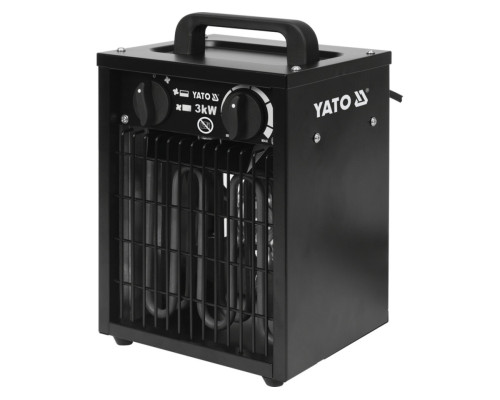 Нагрівач приміщень мережевий YATO 230В, 3кВт, з вентилятором, обігрів S≤ 30 м², реж- 25/2000/3000 Вт