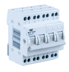 Інсталяційний перемикач для вибору потужності генератора 4полюсний,63А,400V AC 50Hz,6 kV