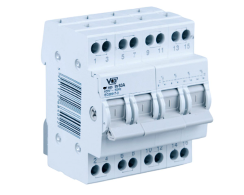 Інсталяційний перемикач для вибору потужності генератора 4полюсний,63А,400V AC 50Hz,6 kV