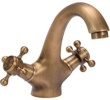 Змішувач води FALA для умивальника "RETRO BRONZE 1" з 2-ма вентлями [12]