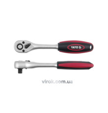 Тріщатка YATO : квадрат 3/8", L= 197 мм, 72T [6/24/48]