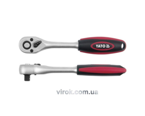 Тріщатка YATO : квадрат 3/8", L= 197 мм, 72T [6/24/48]