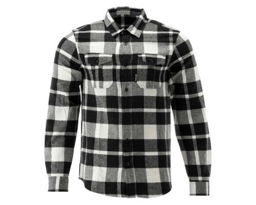 Рубашка фланелевая бело-черная, YATO разм. 3XL/ 84см х 65см,100%-хлопок [40]