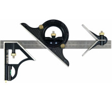 Угольник многофункциональный на полосе YATO 300 мм с угломером 45 | 90 | 180 градусов и центрирующим углом