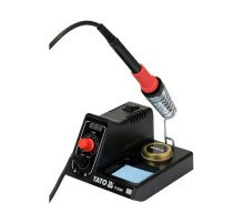 Паяльная станция сетевая 230 V YATO; Р=60 Вт, t°=90-480°С, жало тип 900M, LCD табло [16]