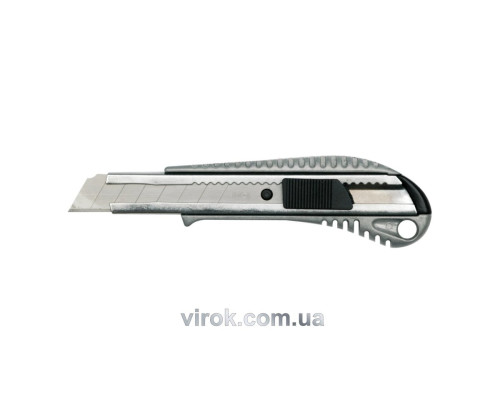 Ніж VOREL з висувним лезом з відломними сегментами : М= 18 мм, металевий корпус [12/120]