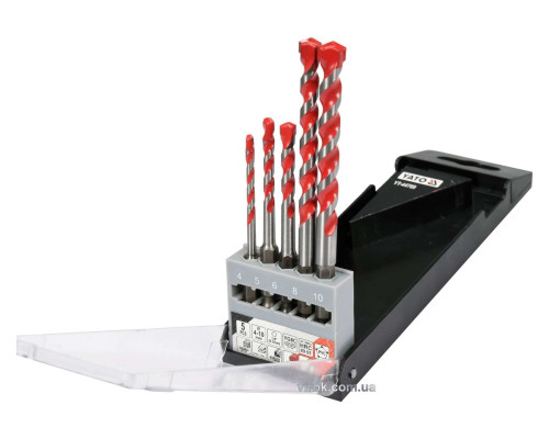 Набір свердл універсальних YATO: YG6X, Ø= 4-10 мм, HEX-1/4", 5 шт [25]