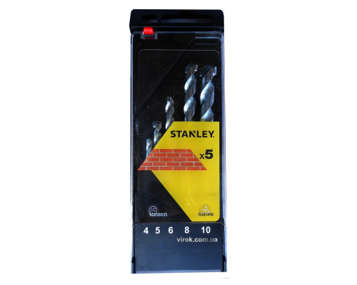 Набір свердл по цеглі STANLEY : Ø=4-10 мм, 5 шт.