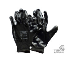 Рукавиці TRIDENT трикотажні поліестерові 13 клас, покриті нітрилом, розмір 10