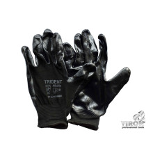 Рукавиці TRIDENT трикотажні поліестерові 13 клас, покриті нітрилом, розмір 10