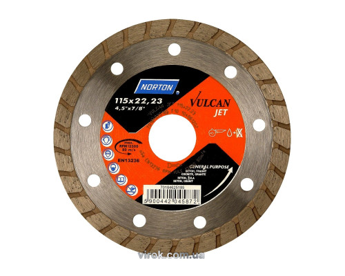 Диск алмазний VULCAN JET турбо: Ø= 115/ 22.23 мм (DW)