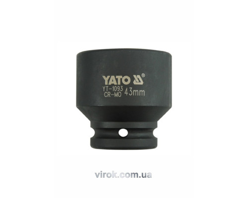 Головка торцевая ударная 6-гранная YATO: квадрат 3/4", М=43 мм, L=57 мм [4/16]