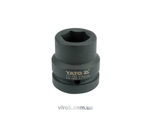 Головка торцева ударна 6-гранна YATO : квадрат 1", М= 29 мм, L= 60 мм [6/24]