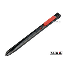 Ніж YATO з висувним лезом з відломними сегментами : M=9 мм; металевий корпус і направляюча [10/240]