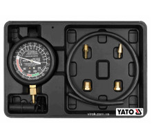 Тестер для измерения вакуума и компрессии YATO: 0-0.1 МПа, со снаряжением, 9 шт+кейс [10]
