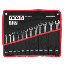Ключі комбіновані до гайок- вічка шарнірні з храповим механіз YATO М 8-19 мм, Хр-Ван, 12шт. в плахті