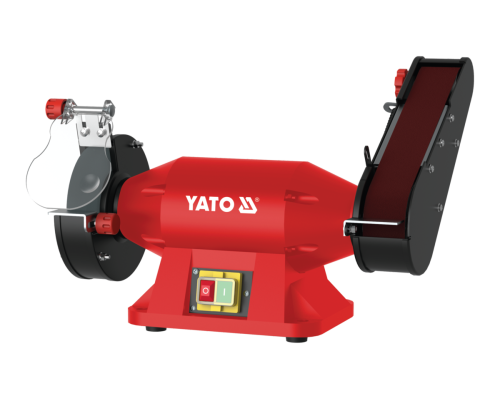 Точильний верстат з пасом YATO від ел-мережі 230 В, 520Вт, диск Ø= 150/25х 32 мм, пас- 50х686 мм [1]