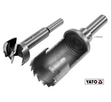 Свердла по дереву: коронка і фреза YATO : Ø=30 мм, l=110/90 мм- коронка/фреза, 2 шт [10/60]