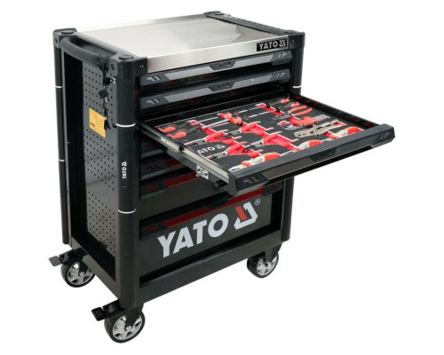 Шкаф с инструментами YATO, на колесах, 7 ящиков, 977x 725x 480 мм, набор 157 элем.