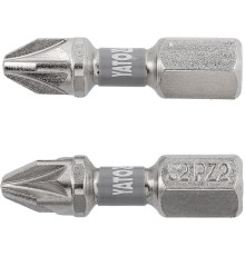 Насадка викруткова YATO PZ2 х 25мм. HEX 1/4", покрита нікелем, 2шт.[10]