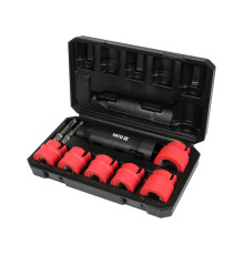 Насадки для очищення гвинтів і шпильок YATO з квадратами 1/2" 6-гран. і SDS+ тримачі, компл. 9 елем.