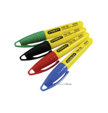 Маркери перманентні STANLEY : кольорові з загостреним наконечником. 4 (Шт/Уп.)