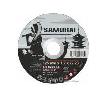 Диск відрізний по металу/нержав. сталі SAMURAI ТМ VIROK : Ø= 125х22.23 мм, t= 1.2 мм (25шт/уп)
