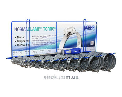 Набір хомутів металевих "TORROS" т.м. NORMA, з різними діаметрами, 365 шт.