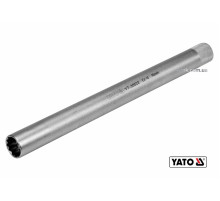 Головка торцева 12-гранна до свічок двигунів YATO : квадрат 3/8", M16 L= 250 мм, Cr-V [12/48]