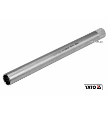 Головка торцева 12-гранна до свічок двигунів YATO : квадрат 3/8", M16 L= 250 мм, Cr-V [12/48]