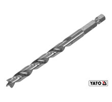 Свердло по дереву YATO : Ø7 x 90/55 мм, хвостовик- HEX 1/4", HSS 4241(DW)