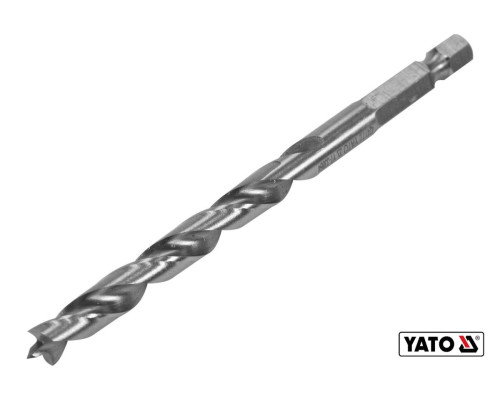 Сверло по дереву YATO: Ø7 x 90/55 мм, хвостовик-HEX 1/4", HSS 4241(DW)