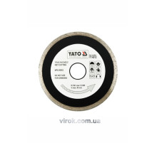 Диск алмазный сплошной YATO: Ø= 115x5,3x22,2 мм. H=2,1 мм. для мокрой резки [20/200]