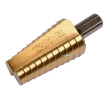 Сверло коническое титановое ступенчатое по металлу YATO : Ø= 20-30 мм, HSS 4241, L= 75/54 мм [12/96]