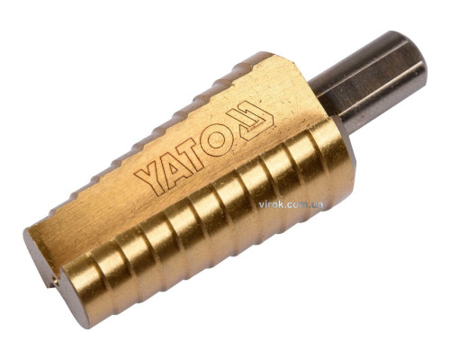 Сверло коническое титановое ступенчатое по металлу YATO : Ø= 20-30 мм, HSS 4241, L= 75/54 мм [12/96]