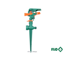 Зрошувач імпульсний 6-режимний FLO на кілку, до шлангу 1/2", оберт- 45°-360°, ABS-пластик [12/48]