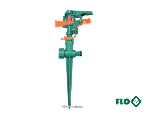 Ороситель импульсный 6-режимный FLO на колу, к шлангу 1/2", оборот- 45°-360°, ABS-пластик [12/48]