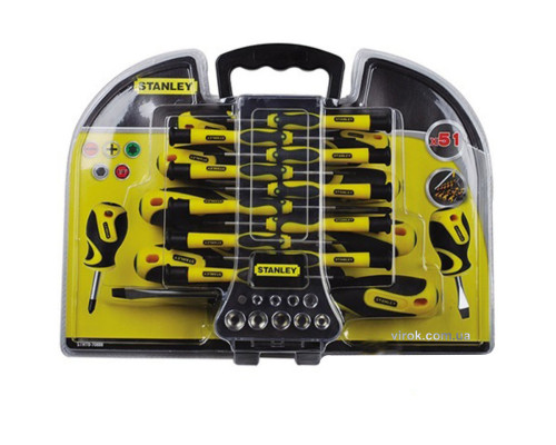 Набір викруток, торцевих насадок STANLEY : чохол органайзер, 51 елементів.