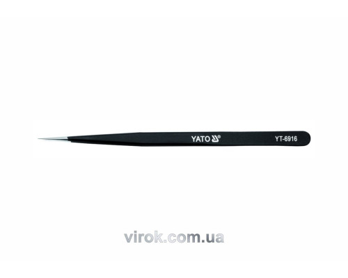 Пінцет прямий антистатичний YATO : L= 140 мм [20/480]