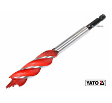 Сверло по дереву YATO: Ø=18 мм, L=165 мм, HRC 40-45 с 4 кромками, HEX-1/4" [75/150]