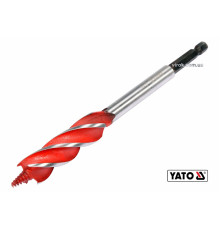 Свердло по дереву YATO : Ø= 18 мм, L= 165 мм, HRC 40-45 з 4 пругами, HEX- 1/4" [75/150]