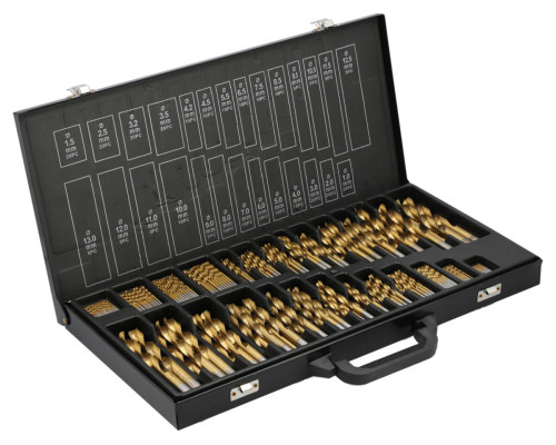 Свердла по металу YATO: HSS, Ø= 1-13 мм. покриті титаном у футлярі, 300 шт. [4]